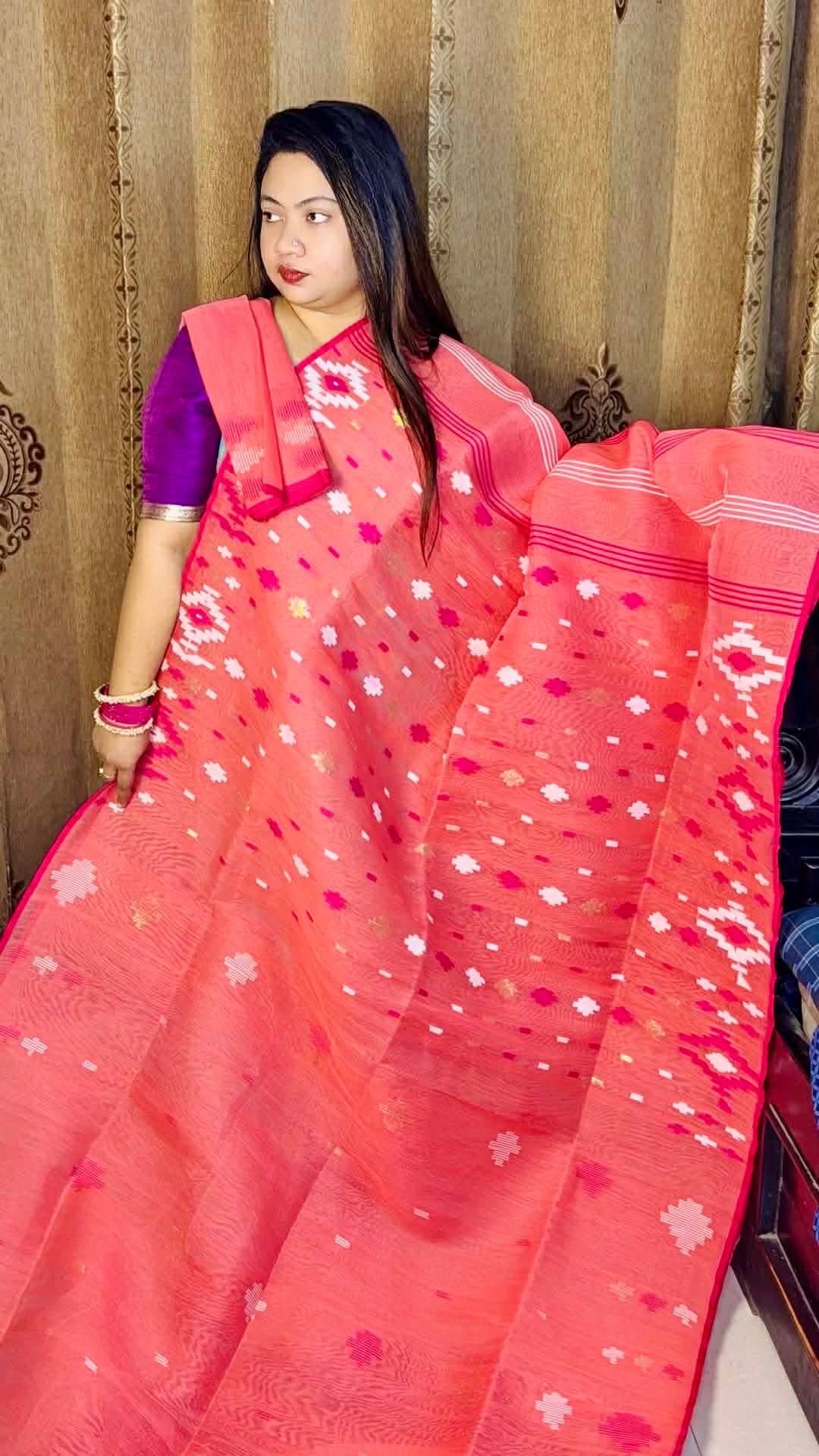 প্রিমিয়াম ৪০/৬০ কাউন্ট অরিজিনাল ঢাকাই জামদানি শাড়ি