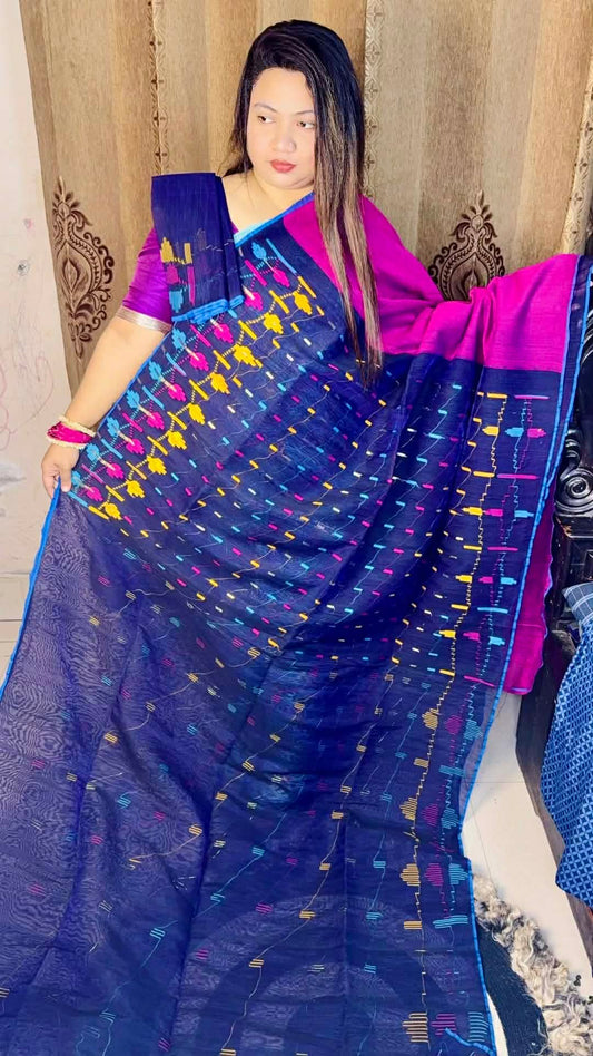 প্রিমিয়াম ৪০/৬০ কাউন্ট অরিজিনাল ঢাকাই জামদানি শাড়ি