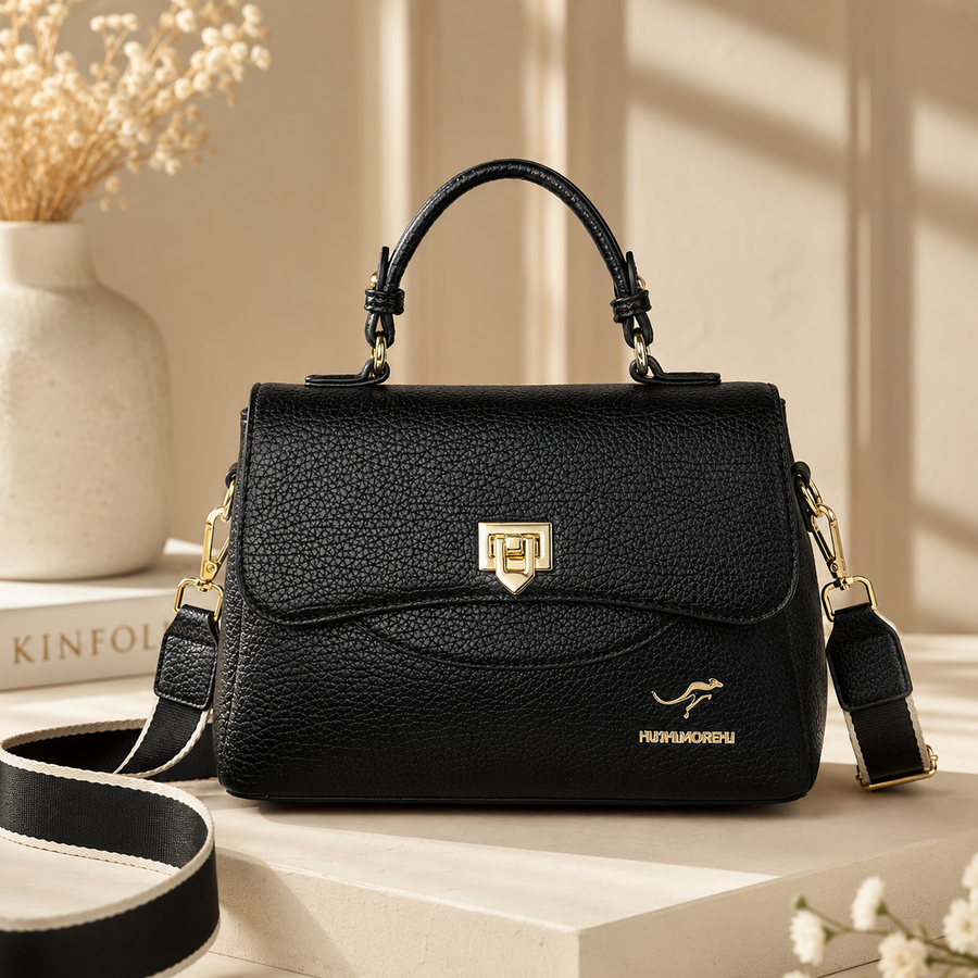 Premium Black Textured Handbag for Women - প্রিমিয়াম ব্ল্যাক টেক্সচার্ড হ্যান্ডব্যাগ ফর উইমেন